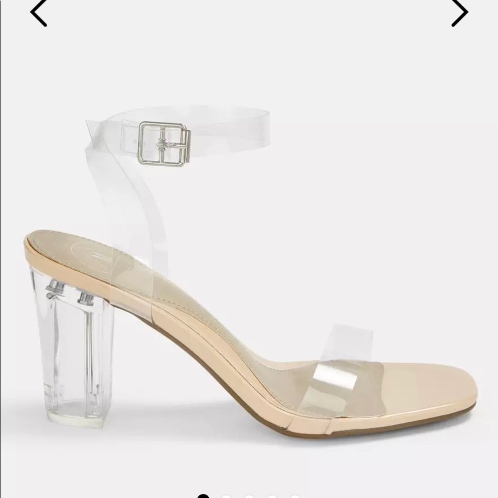 Nude clear heels